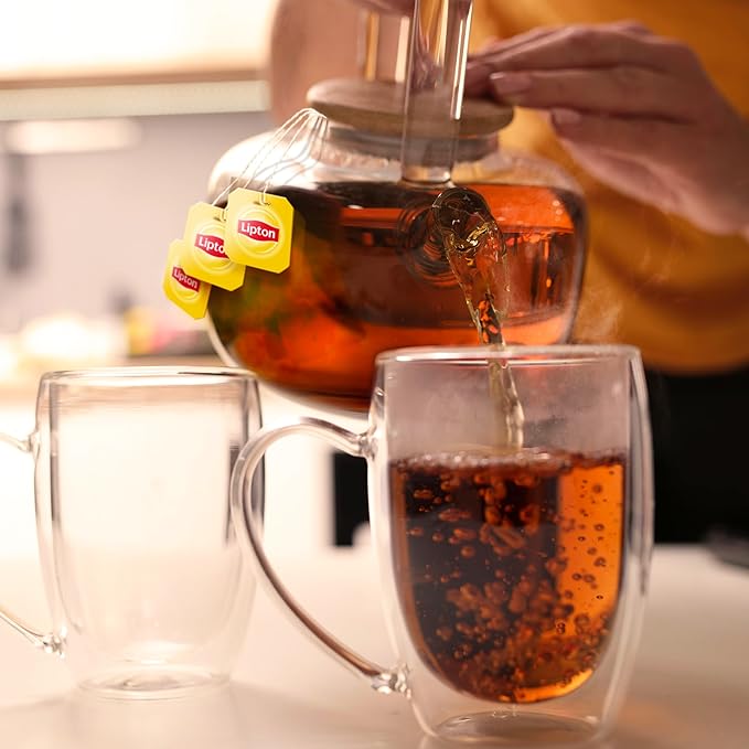 Lipton Organic Tea Bags Tastes Great Hot or Iced Organic Black Tea Can Help Support a Healthy Heart 5.74 oz 72 Count, Pack of 5
