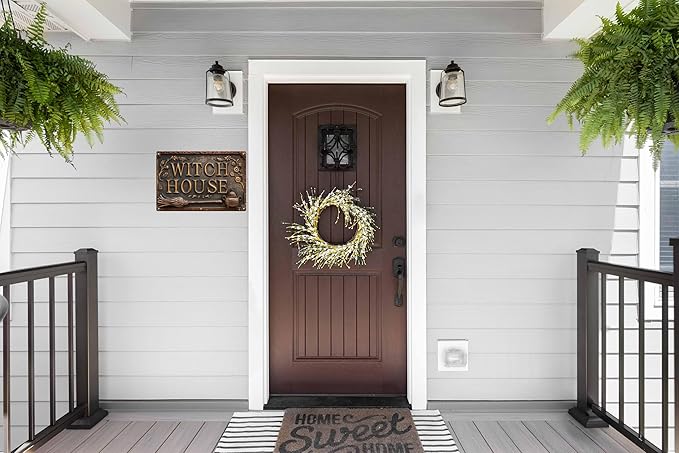 Witch House Vintage Metal Sign Decor Plaque 8x12 in Funny Retro Poster for Garage Porch Cafe Bar Woman Cave Living Room Garden Shop Wall Decor Gift for Halloween