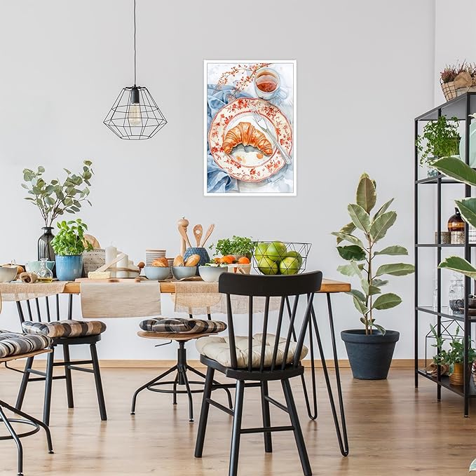 Vintage Coffee Food Kitchen Wall Art Funky Dining Table Plates Afternoon Tea Prints Painting Retro Bread Pastries Drinks Canvas Posters For Modern Cafedining Room Wall Decor 24x36in Unframed