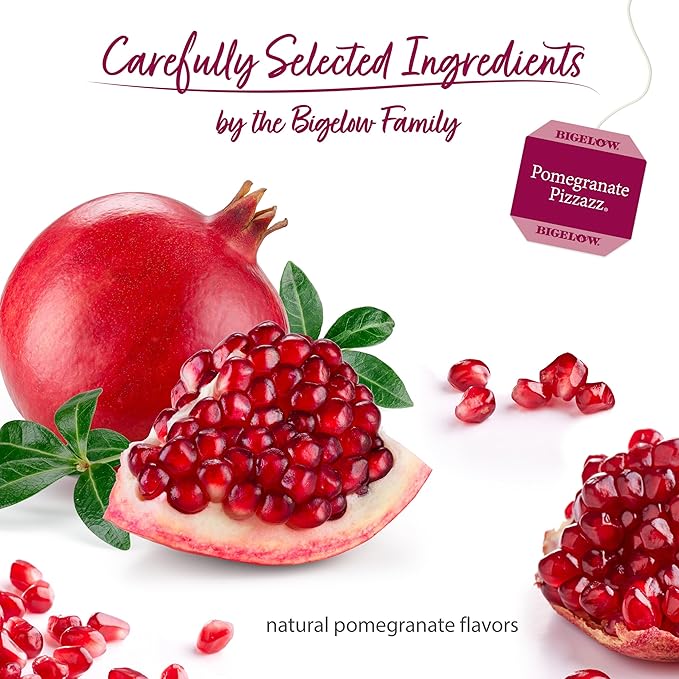 Bigelow Tea Pomegranate Pizzazz Herbal Tea, Caffeine Free Tea with Pomegranate, 20 Count Box (Pack of 6), 120 Total Tea Bags