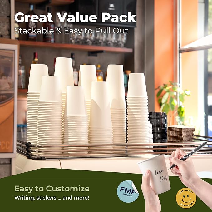 Fit Meal Prep 100 Pack 16 oz Disposable Coffee Cups with Lids, Sleeves, Leak-Proof To Go Coffee Cups with Lids, Durable Paper Cups for Hot Beverage, Home, Office, Party