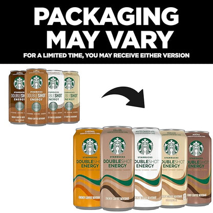 Starbucks Doubleshot Energy Drink Coffee Beverage, Vanilla, Iced Coffee, 15 fl oz Cans (Packaging May Vary) (Pack of 12)