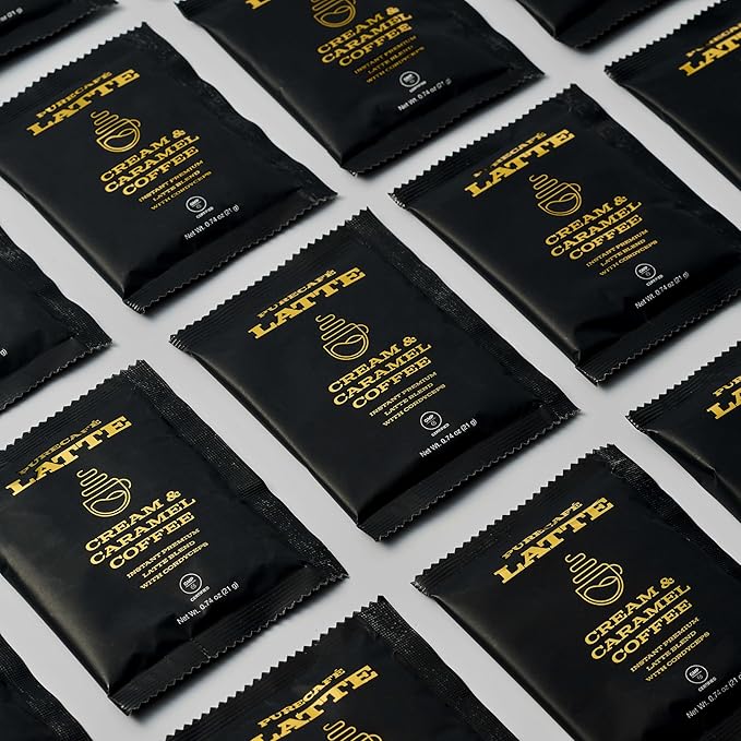 PureCafé Latte Blend with Cordyceps & Premium Ingredients | Instant Latte Mix for Energy & Wellness Support | Smooth, Creamy Flavor | Quick & Easy Preparation at Home