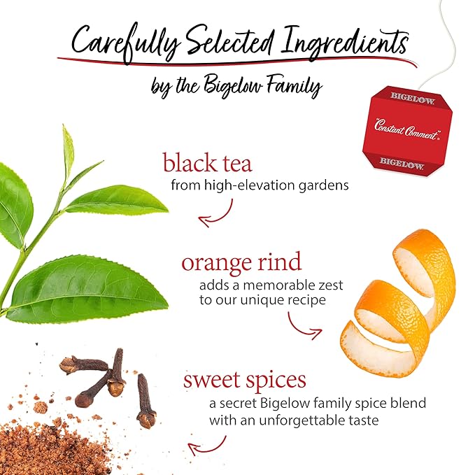 Bigelow Tea Constant Comment Black Tea, Caffeinated Tea, 20 Count Box (Pack of 6), 120 Total Tea Bags