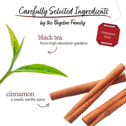 Bigelow Tea Cinnamon Stick Black Tea, Caffeinated Tea with Cinnamon, 20 Count Box (Pack of 6), 120 Total Tea Bags