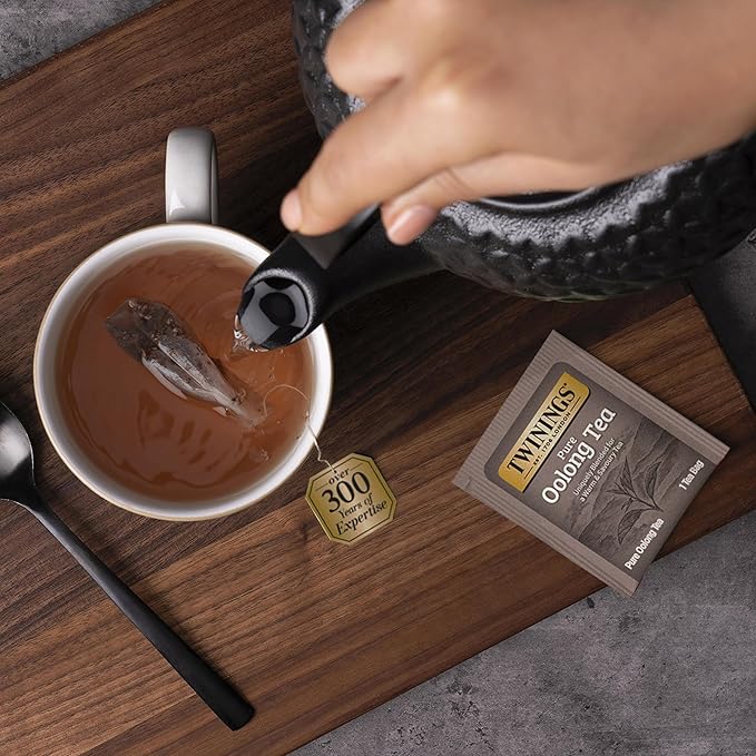 Twinings Pure Oolong Tea Individually Wrapped Bags, 20 Count (Pack of 6), Warm, Nutty Flavor & Golden Colour, Caffeinated, Enjoy Hot or Iced | Packaging May Vary