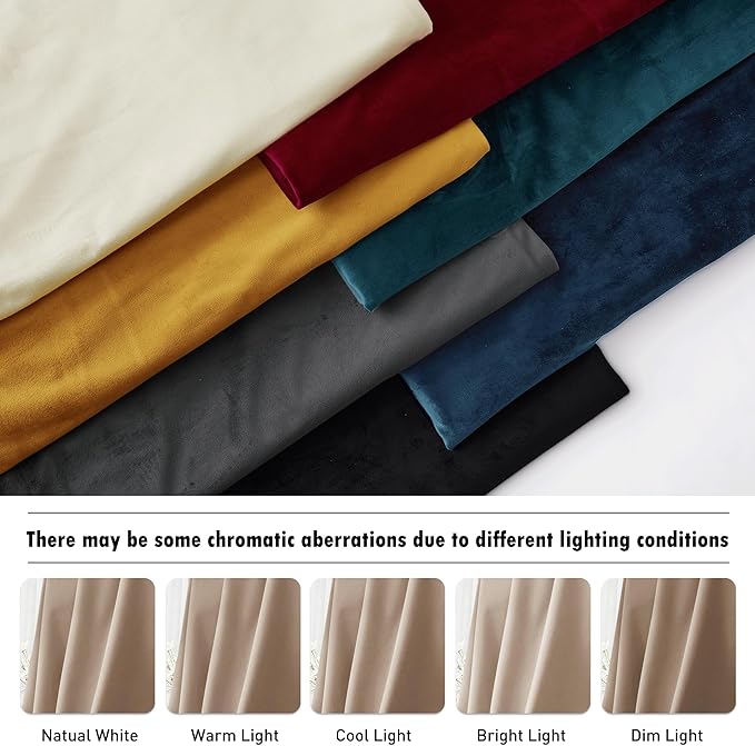 RYB HOME Blush Velvet Curtains 102 inches, Back Tab Soft Fabric Room Darkening Thermal Insulated Luxurious Home Decor Curtains for Living Room Bedroom, W 52" x L 102", 2 Panels Set