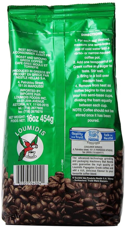 Papagalos Loumidis Ground Coffee, 16 Ounce