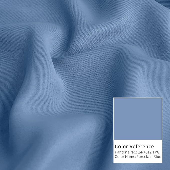 BGment Short Blackout Curtains for Bedroom 48 Inches Long - Thermal Insulated Room Darkening Curtain for Kitchen, Denim Blue, 42 x 48 Inch, 2 Panels