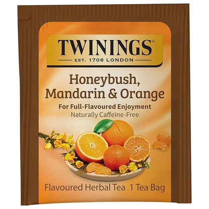 Twinings Honeybush, Mandarin, & Orange Herbal Tea Individually Wrapped Bags, 20 Count (Pack of 6), Naturally Caffeine-Free, Enjoy Hot or Iced | Packaging May Vary