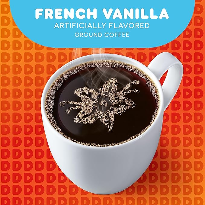 Dunkin' French Vanilla Flavored Ground Coffee, 12 Ounce (Pack of 1)