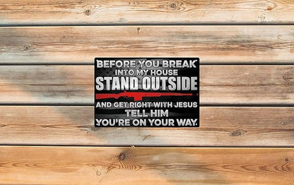 Whimsical Warning Metal Tin Signs 8x12 in Rustic Hanging Plaque for Home Restaurant Bar Cafe Decor Unique Wall Decoration Room Accent Door Sign with Humorous Message