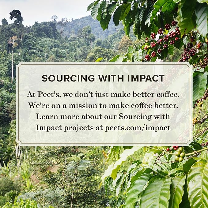 Peet's Coffee, Dark Roast Whole Bean Coffee - Major Dickason's Blend 63 Ounces (6 Bags of 10.5 Ounces)