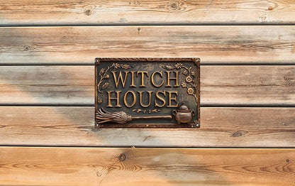 Witch House Vintage Metal Sign Decor Plaque 8x12 in Funny Retro Poster for Garage Porch Cafe Bar Woman Cave Living Room Garden Shop Wall Decor Gift for Halloween