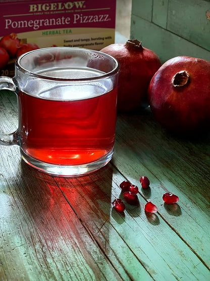 Bigelow Tea Pomegranate Pizzazz Herbal Tea, Caffeine Free Tea with Pomegranate, 20 Count Box (Pack of 6), 120 Total Tea Bags