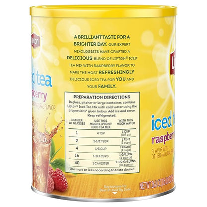 Lipton Iced Tea Mix, Raspberry, Makes 10 Quarts (Pack of 6)