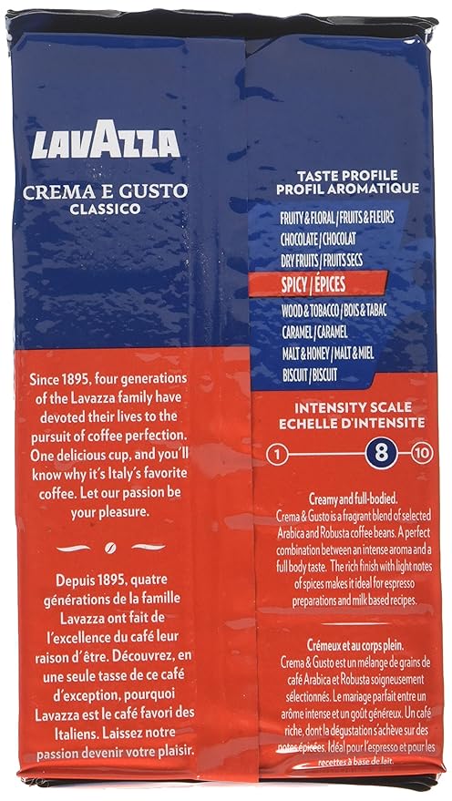 Lavazza Italian "Crema e Gusto" Ground Espresso (1 case = 20 x 8.8 oz bricks)