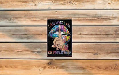 I Am Who I Am Whisper Words of Wisdom Vintage Metal Tin Sign 8x12 in Multipurpose Wall Hanging Decor for Garage Bedroom Porch Garden Cafe Man Cave Retro Outdoor Wall Art Decoration