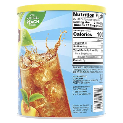Lipton Iced Tea Mix, Peach Sweetened 10 qt (pack of 6)