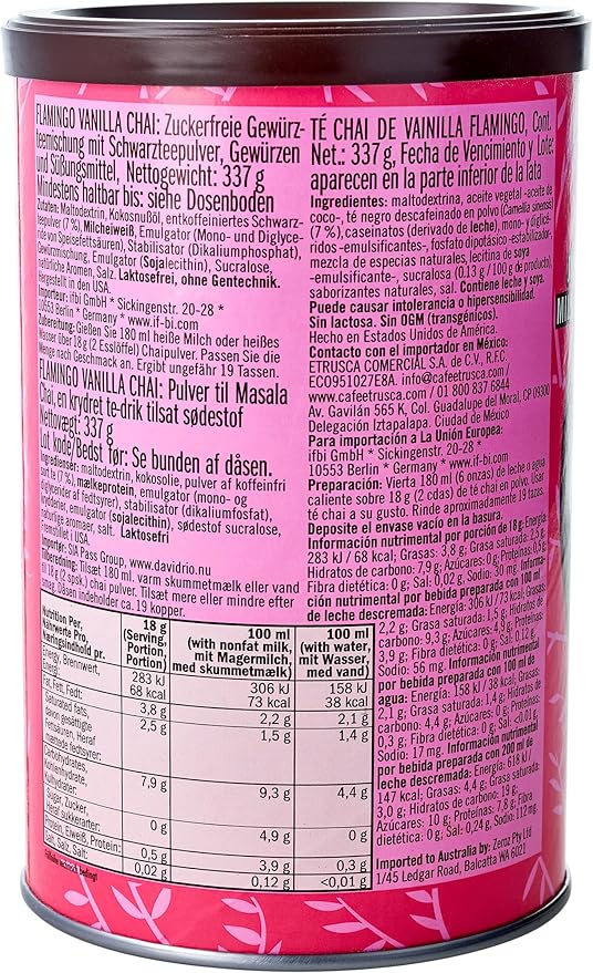 David Rio Chai Mix, Flamingo Vanilla, 11.9 Ounce (Pack of 1)